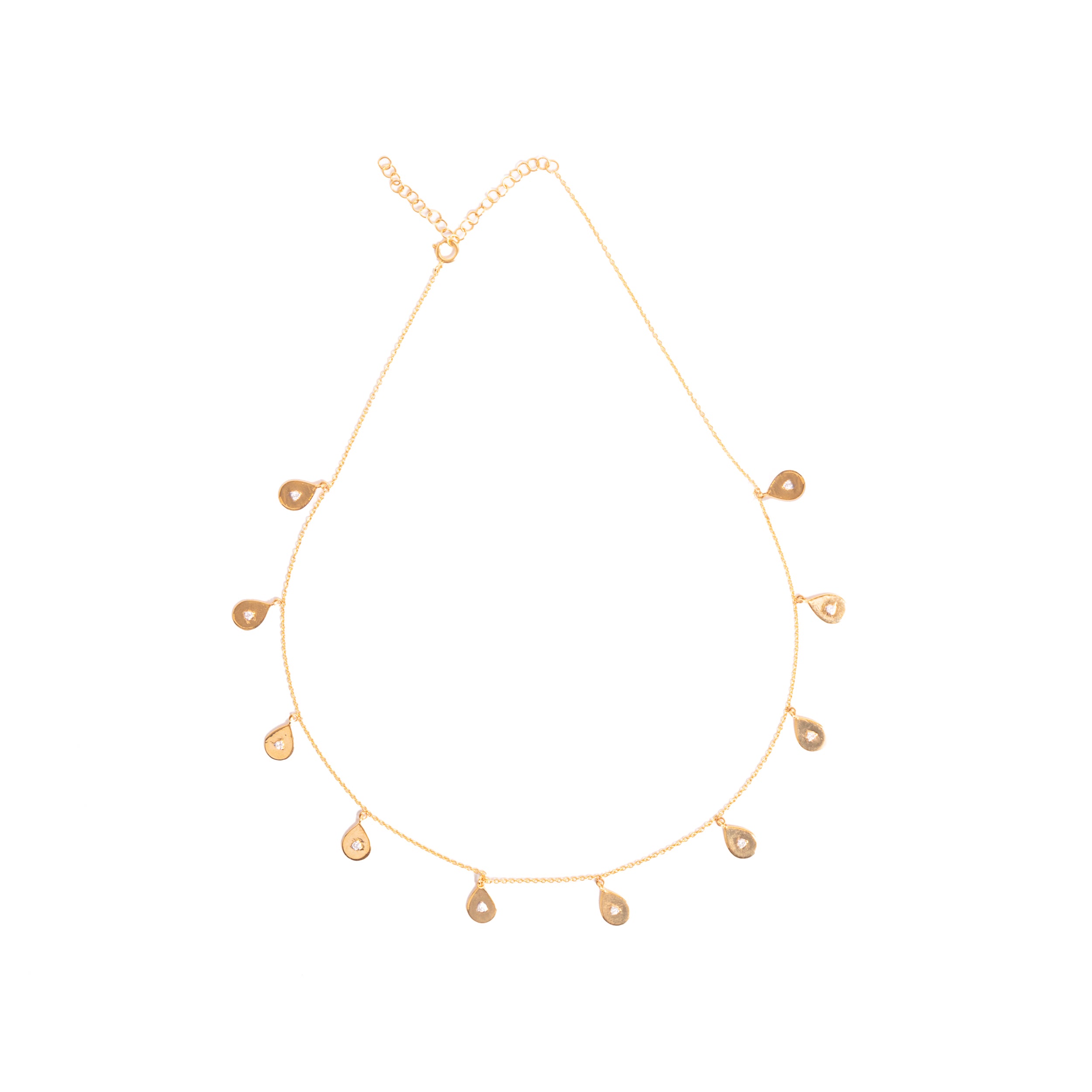 Pear Drop  Necklace in Gold &amp; Diamonds.