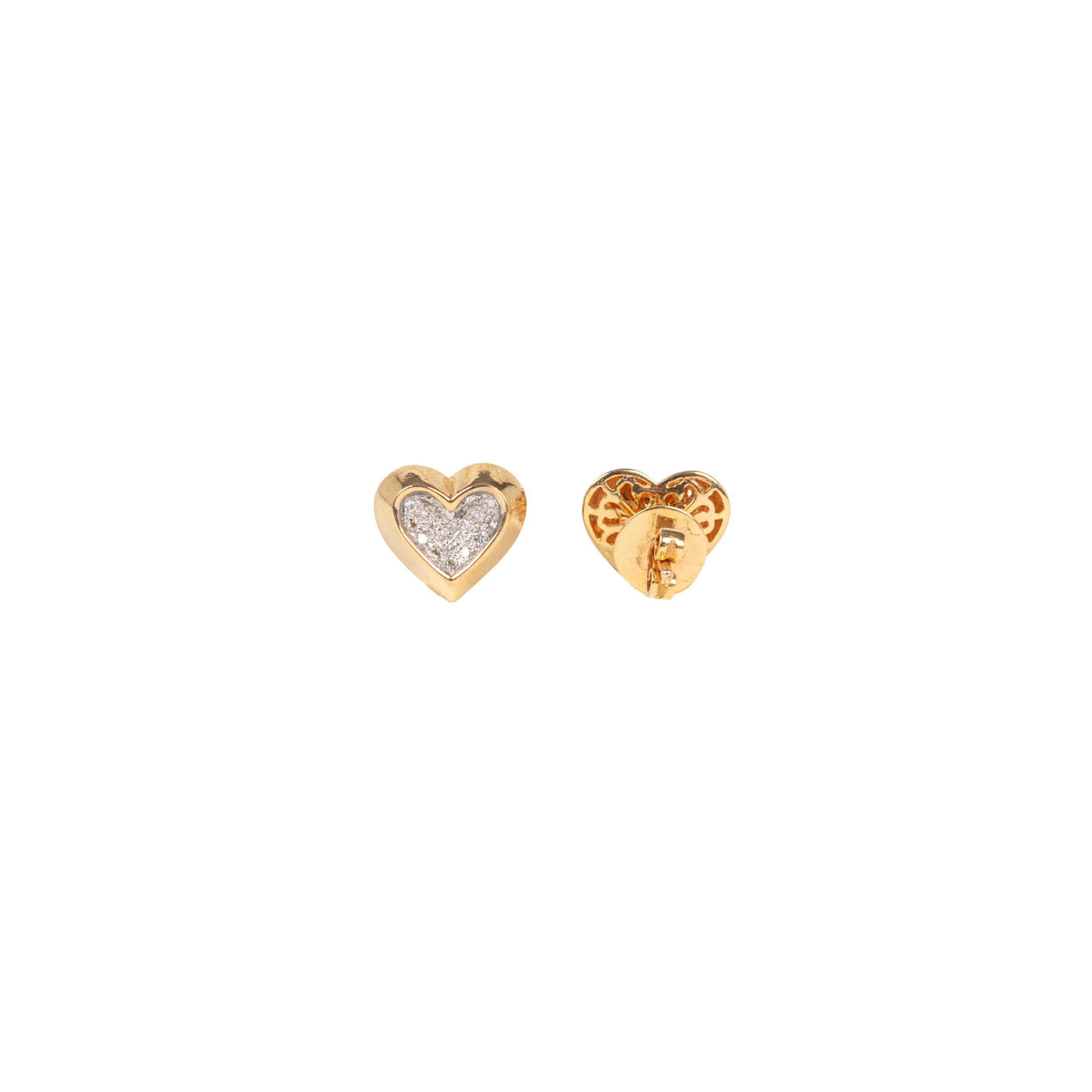 Heart Pave Diamond Earrings