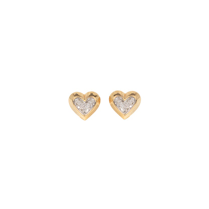 Heart Pave Diamond Earrings