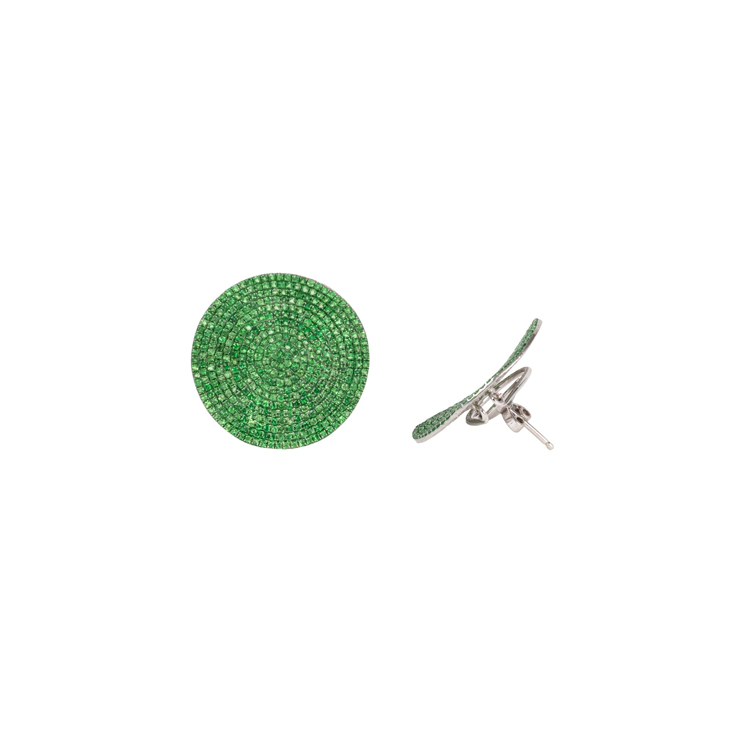 Tsavorite Disc Earrings