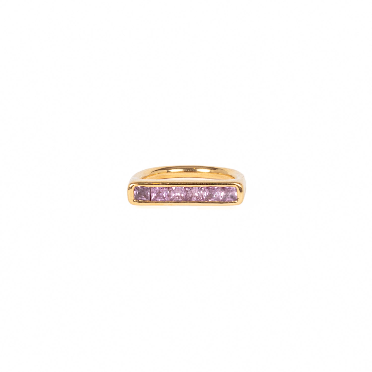 Pink Sapphire Unity Bar Ring