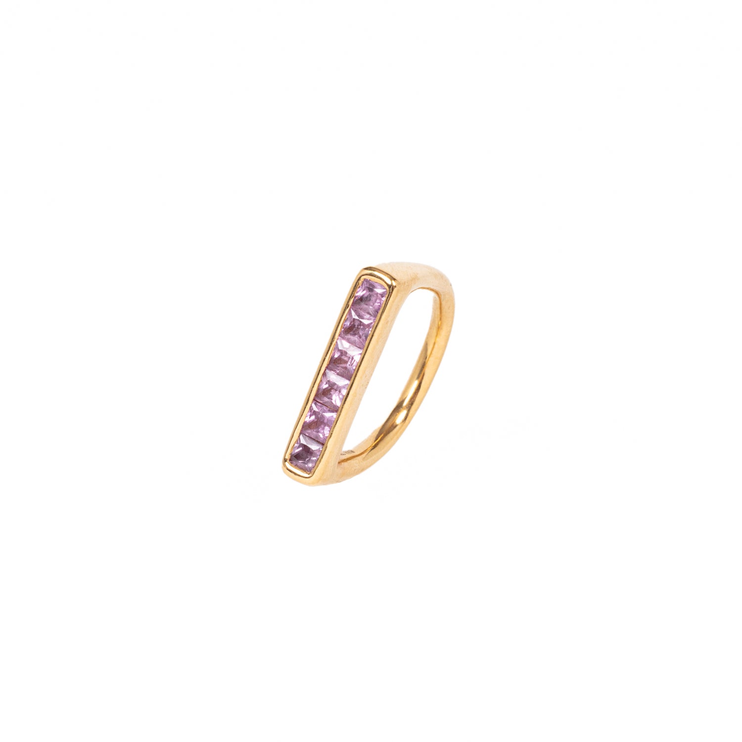 Pink Sapphire Unity Bar Ring