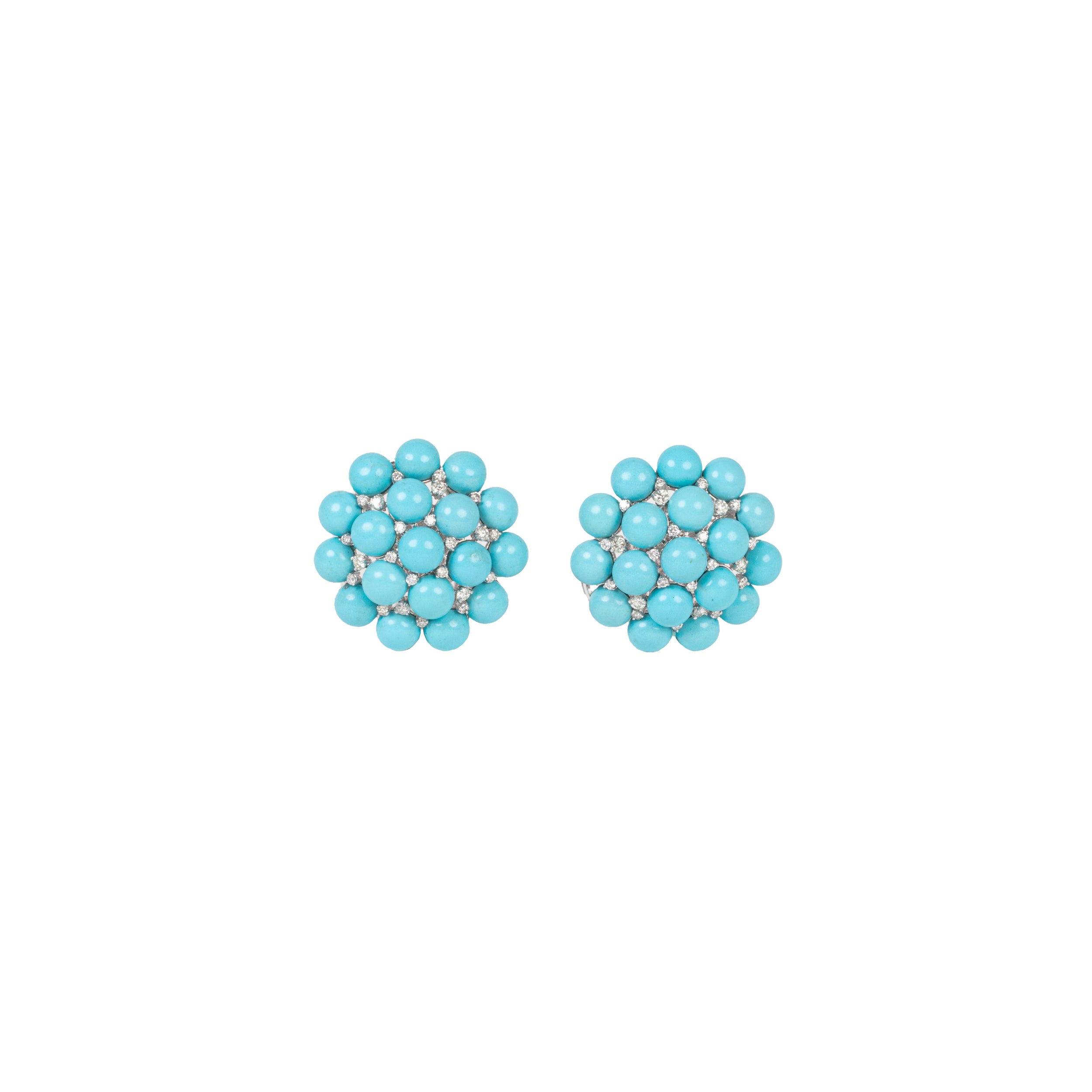 Blue Planet Turquoise Earrings with Diamonds