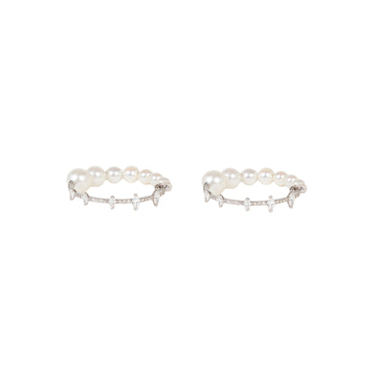 Pearl &amp; Diamond Hoops