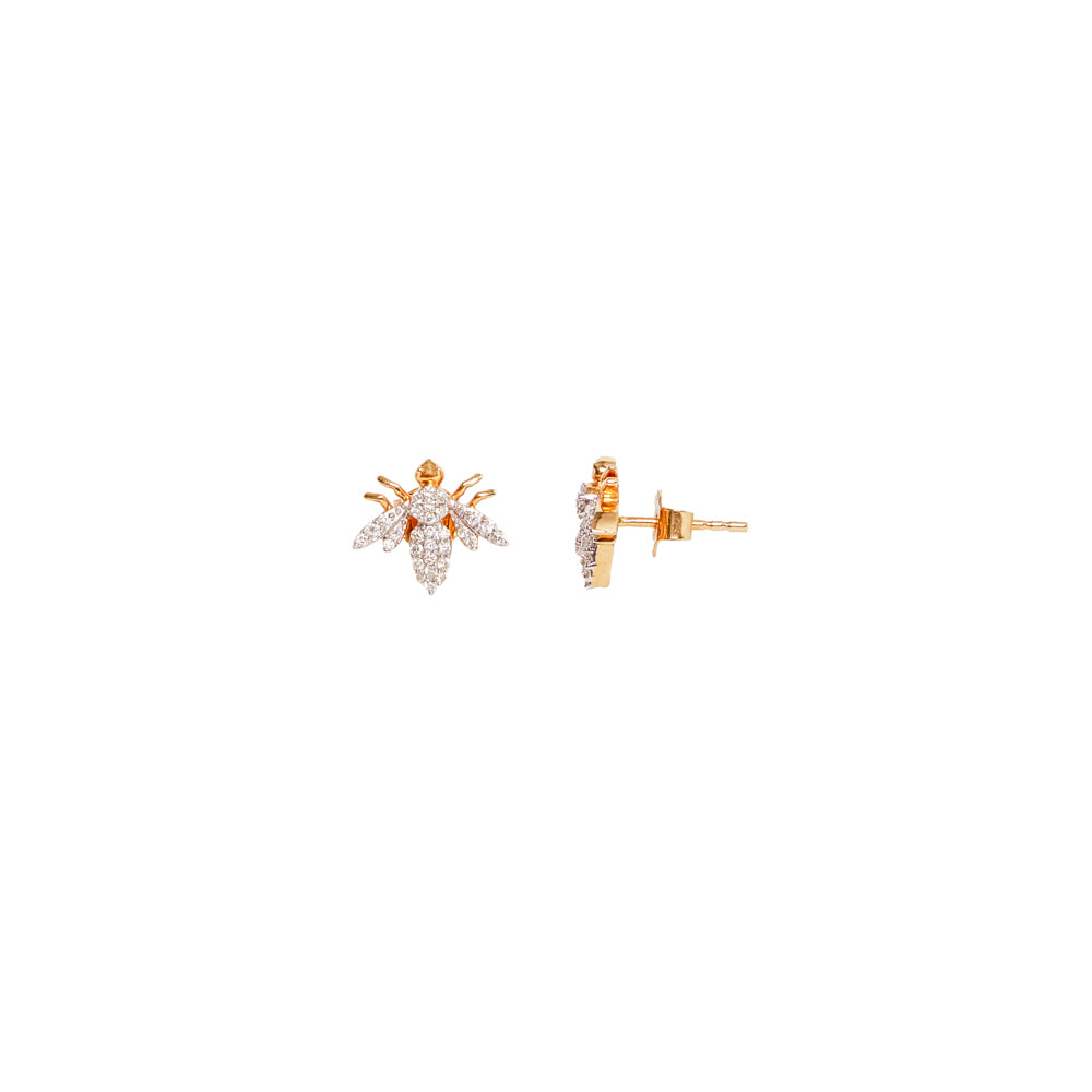 Mini Bee Diamond Earrings