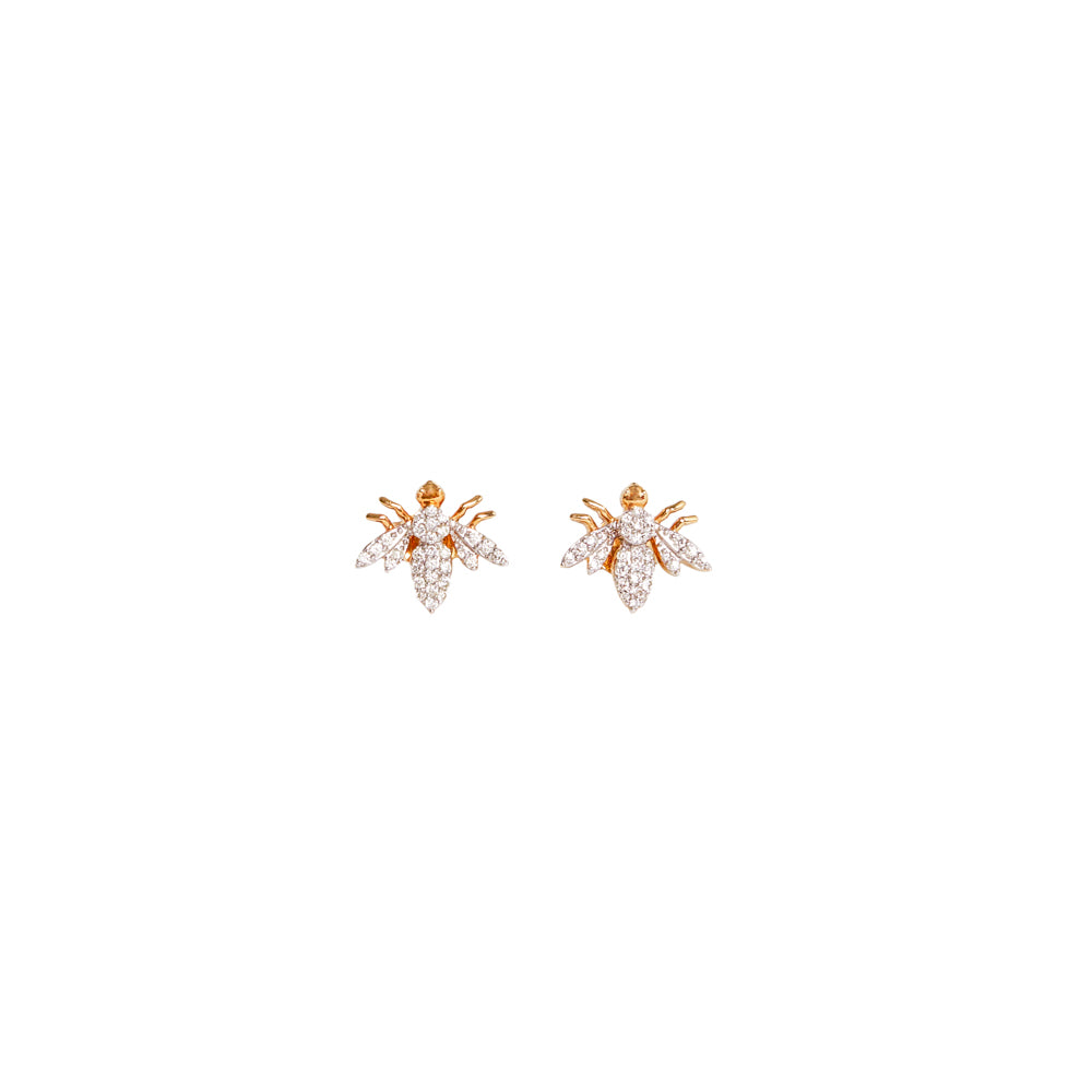 Mini Bee Diamond Earrings