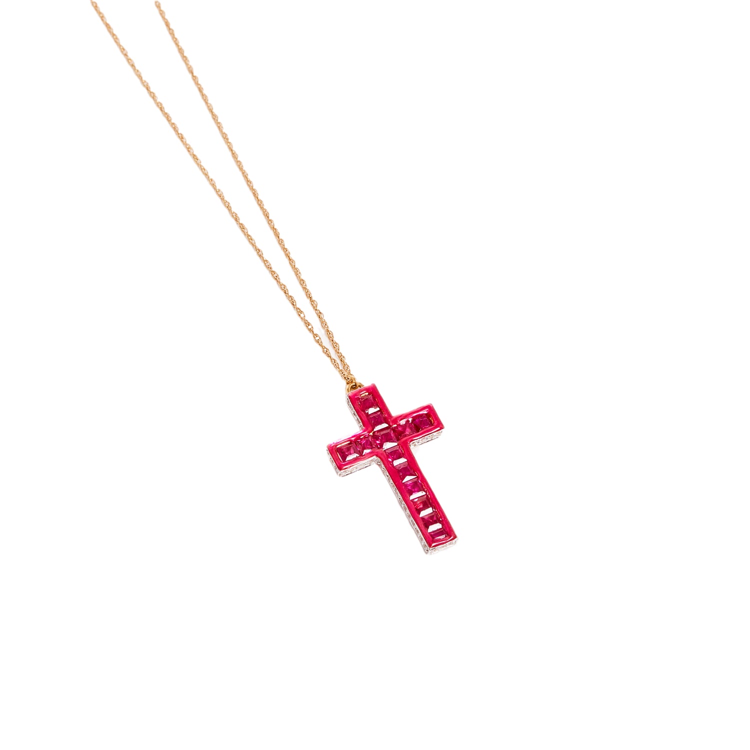 Ruby Cross Necklace