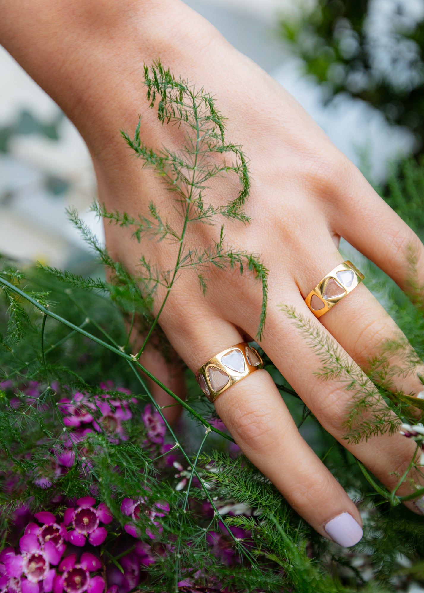 Polki Diamond Ancient Spirit Inlay Ring