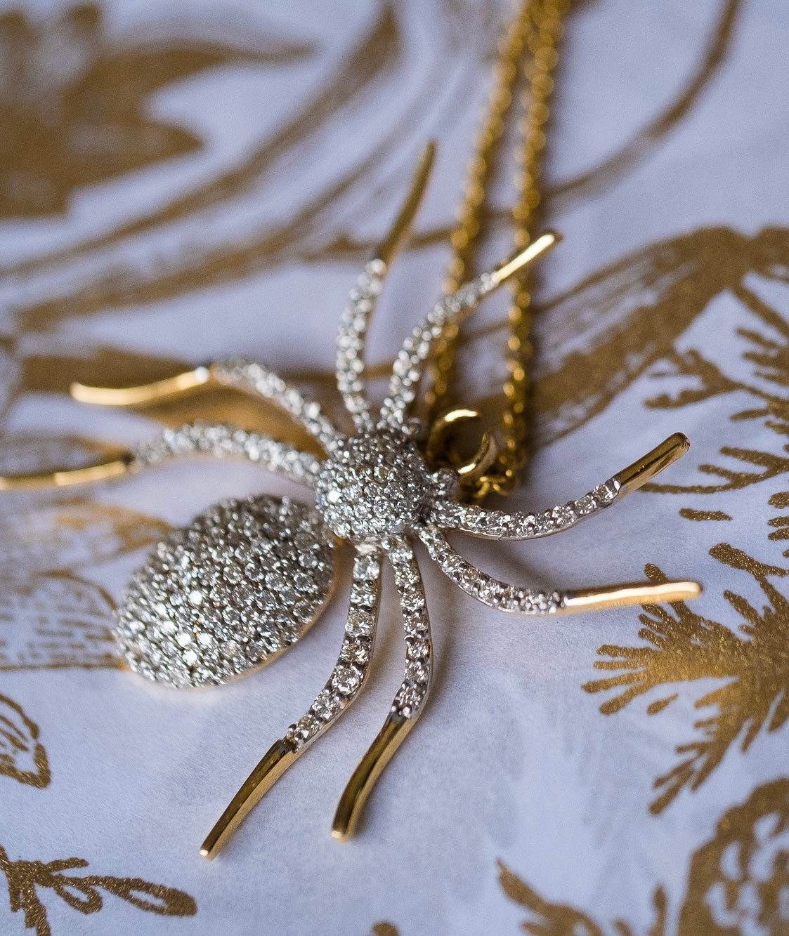 Gold Spider Necklace