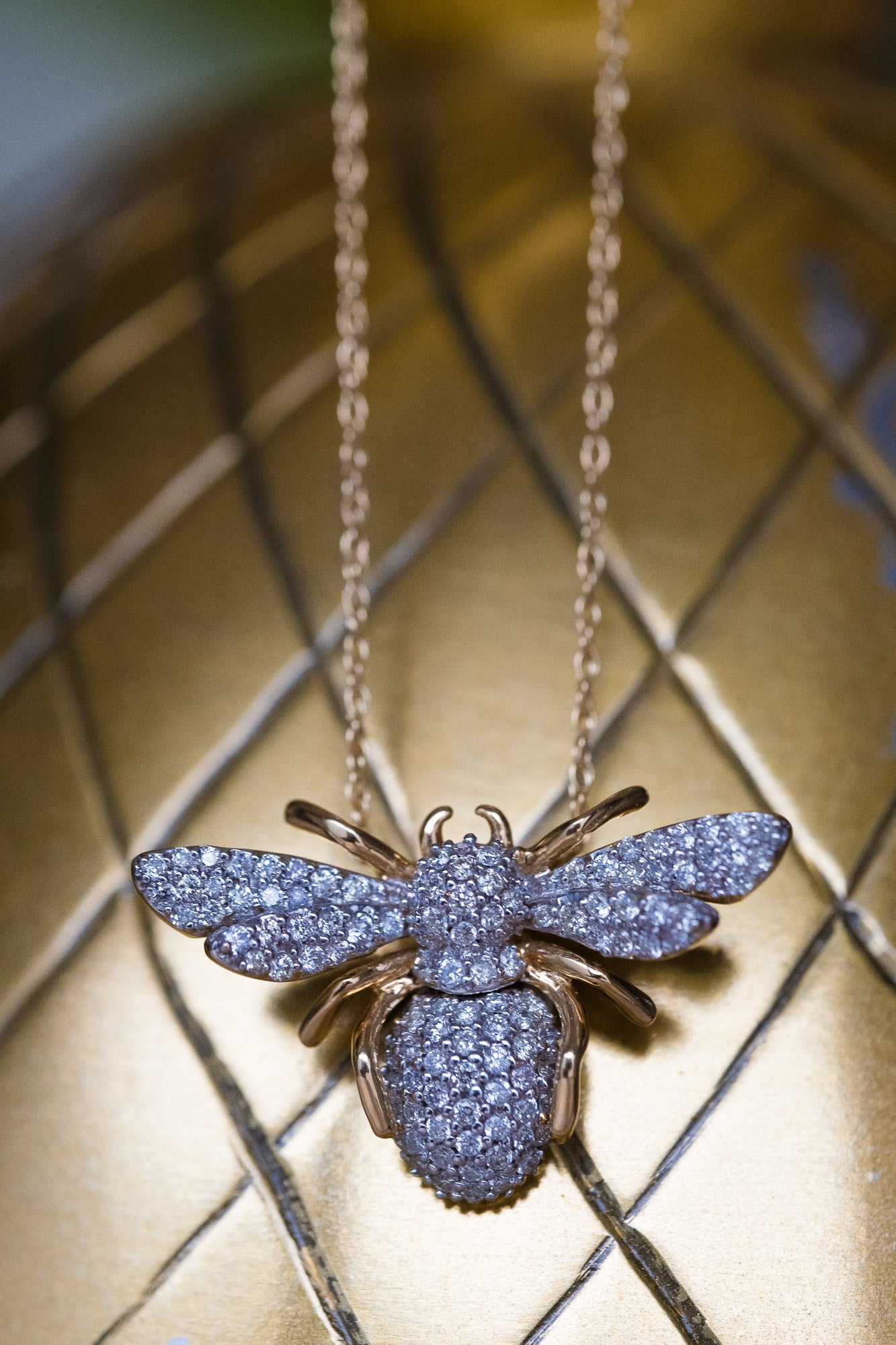 Bee Pendant Necklace in Gold