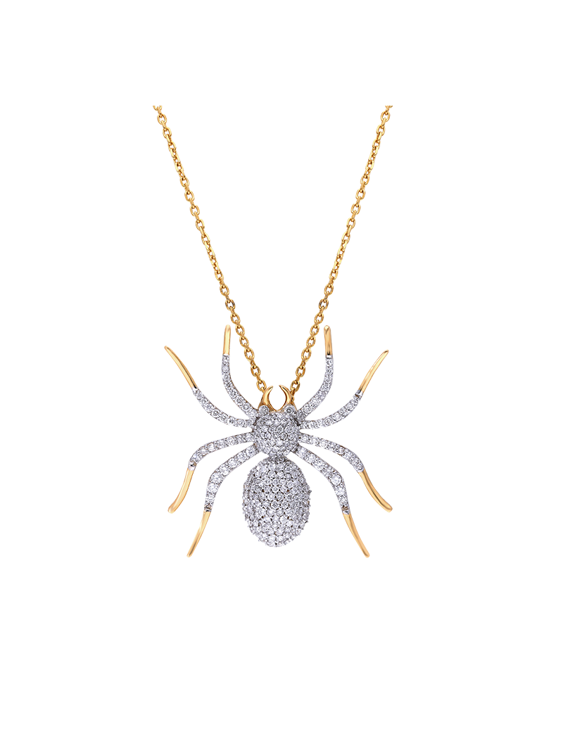 Gold Spider Necklace