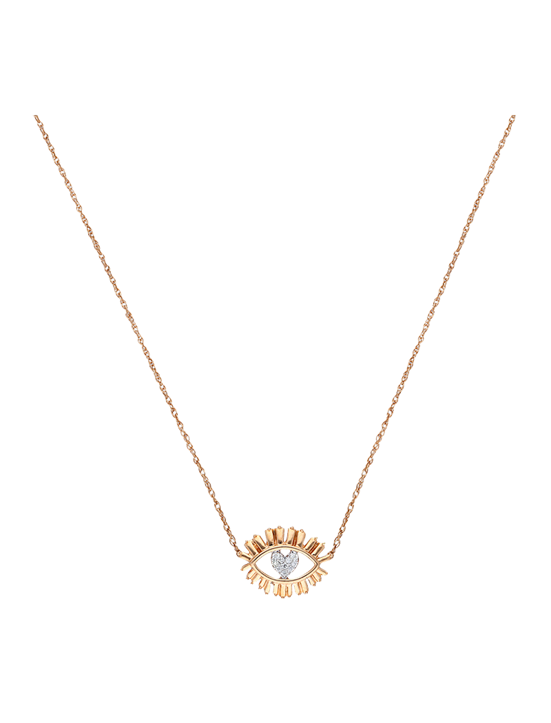 Lovely Eye Lashes Gold Necklace