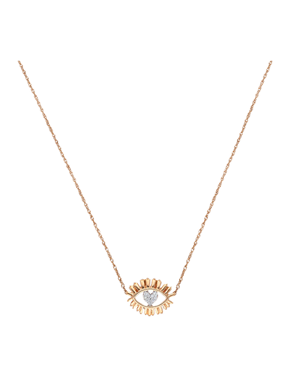 Lovely Eye Lashes Gold Necklace