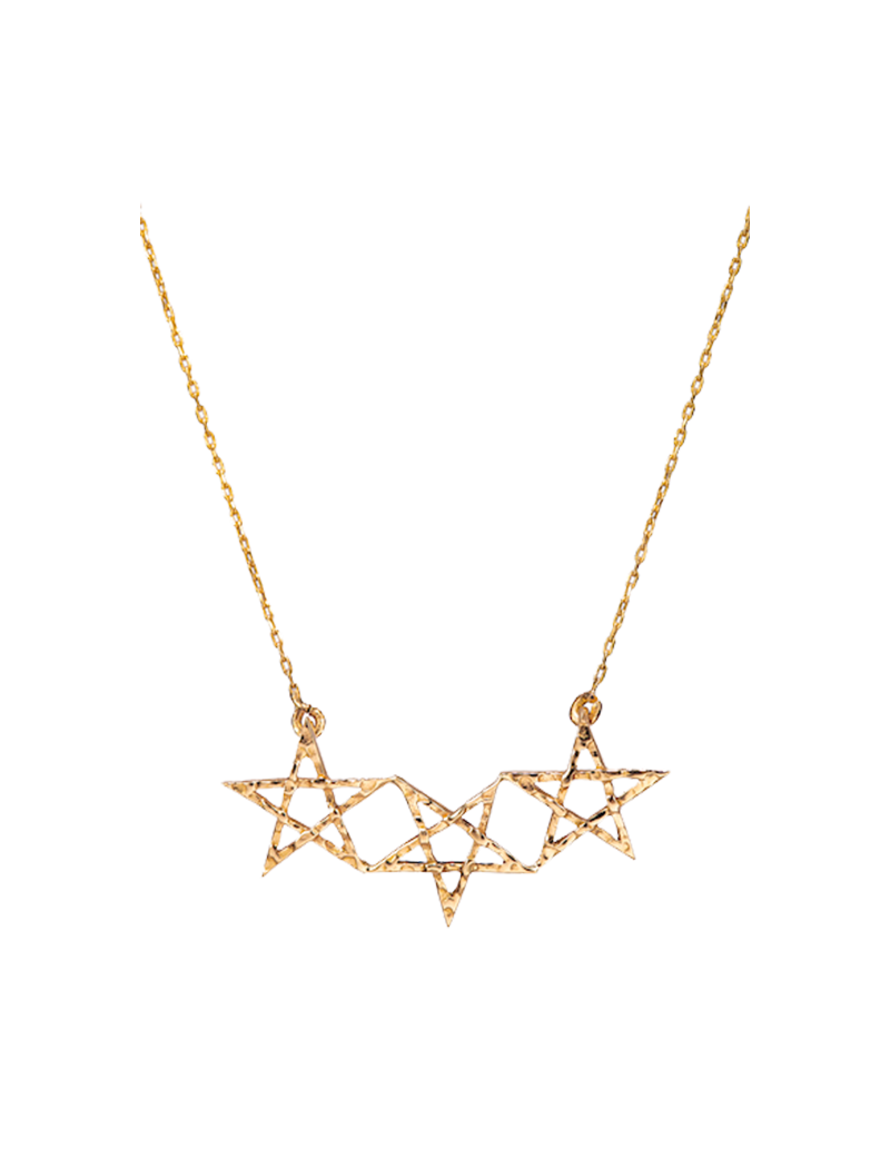 Rock Boho Three Star Necklace